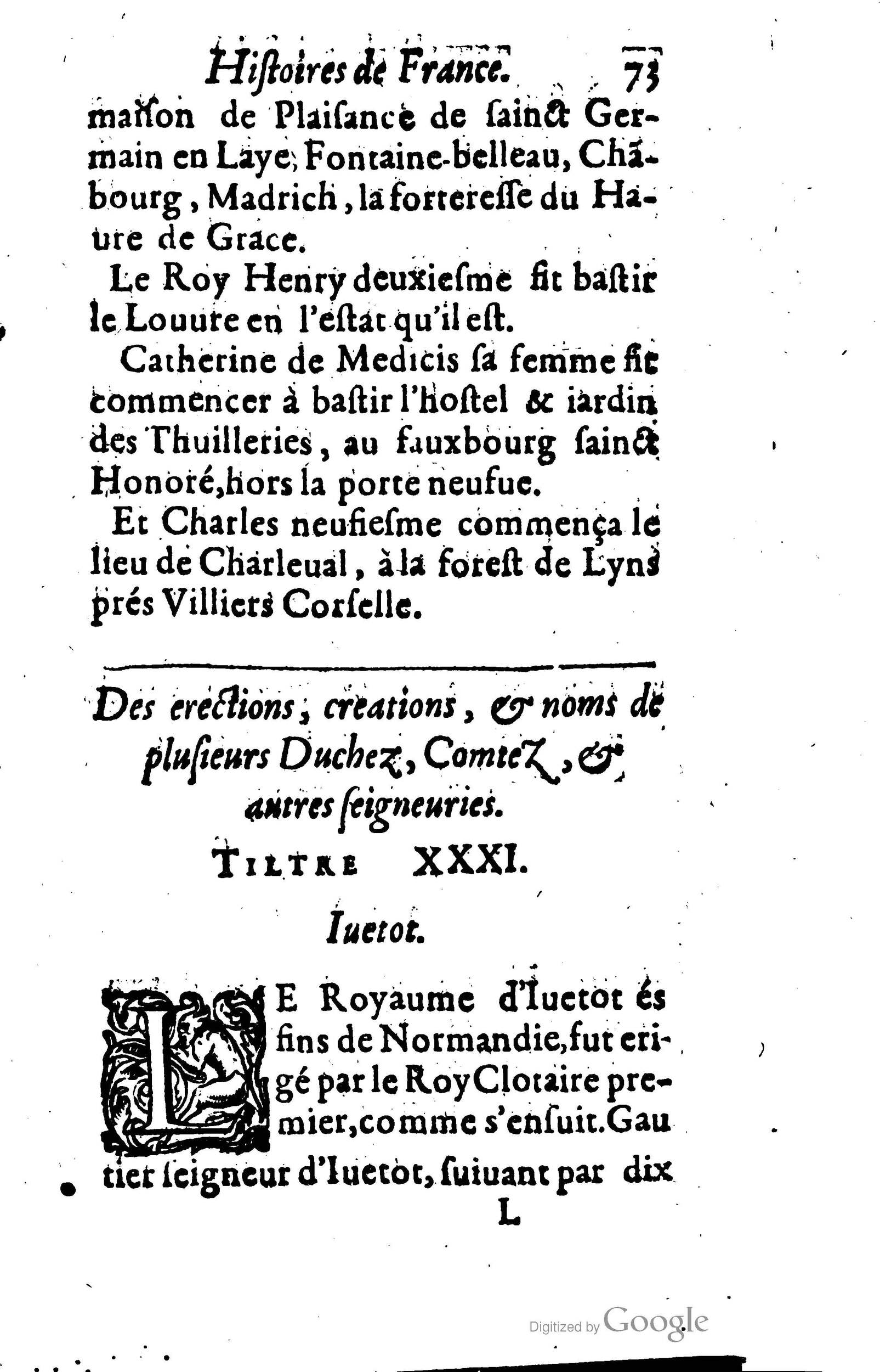 1619 - Jean Corrozet - Trésor des histoires de France - BSB Munich