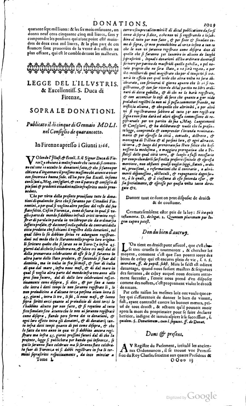 1629 - Veuve Nicolas Buon - Trésor du droit français (29620 T. 1) - BM Lyon