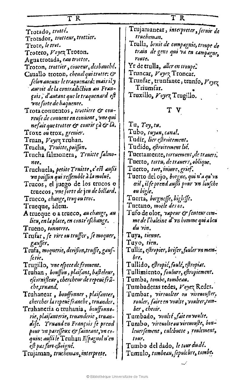 1607 - Marc Orry - Trésor des deux langues espagnole et française (Première et Seconde parties) - BU Tours