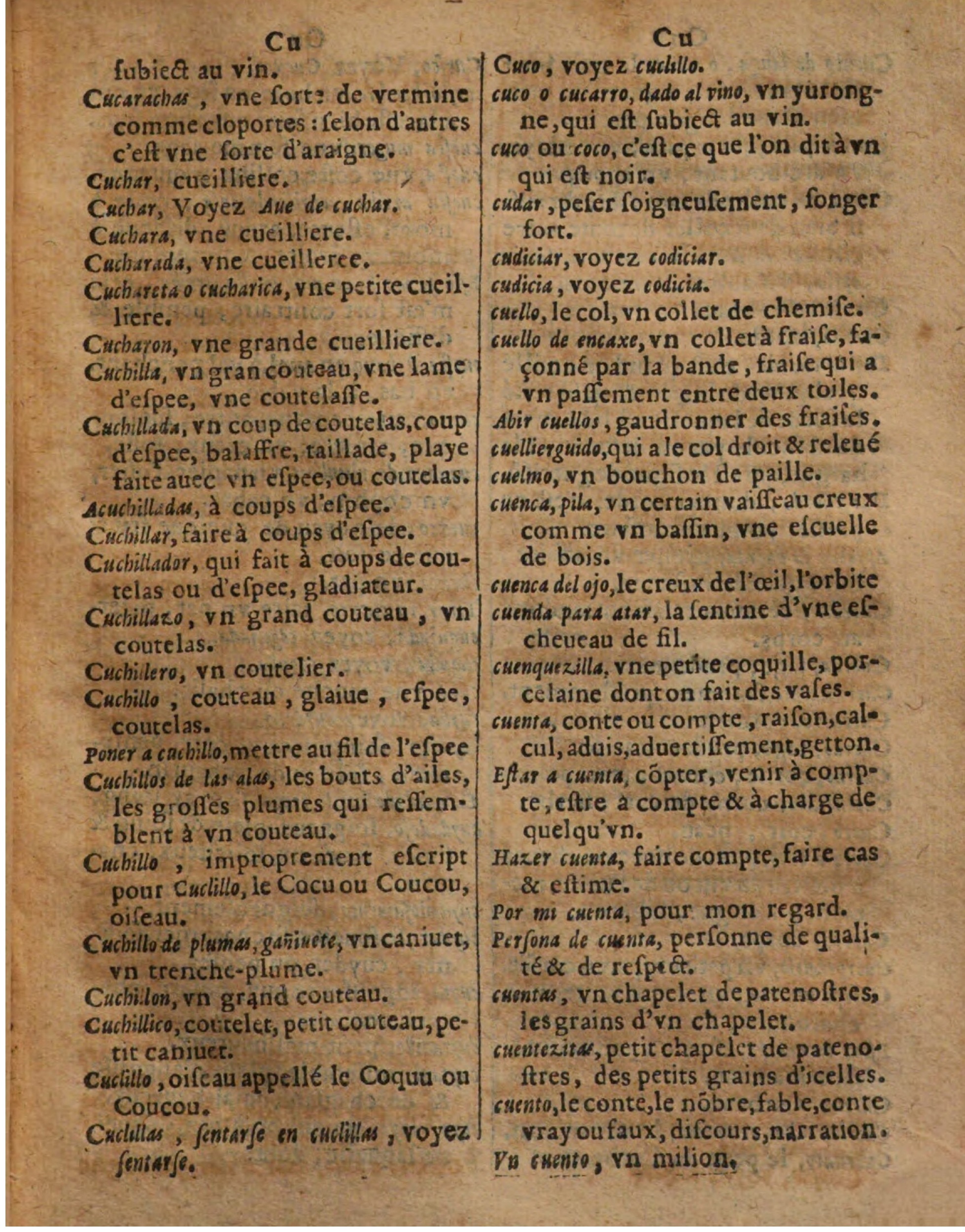 1625 - Hubert Antoine - Trésor des deux langues espagnole et française - Augsbourg