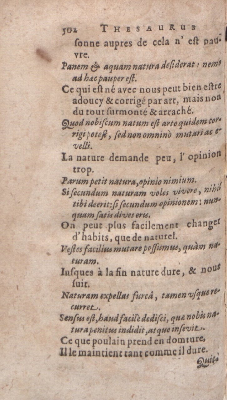 1612 - Dominicus Custos - Trésor des proverbes français  - Bibliopol-Olomuc