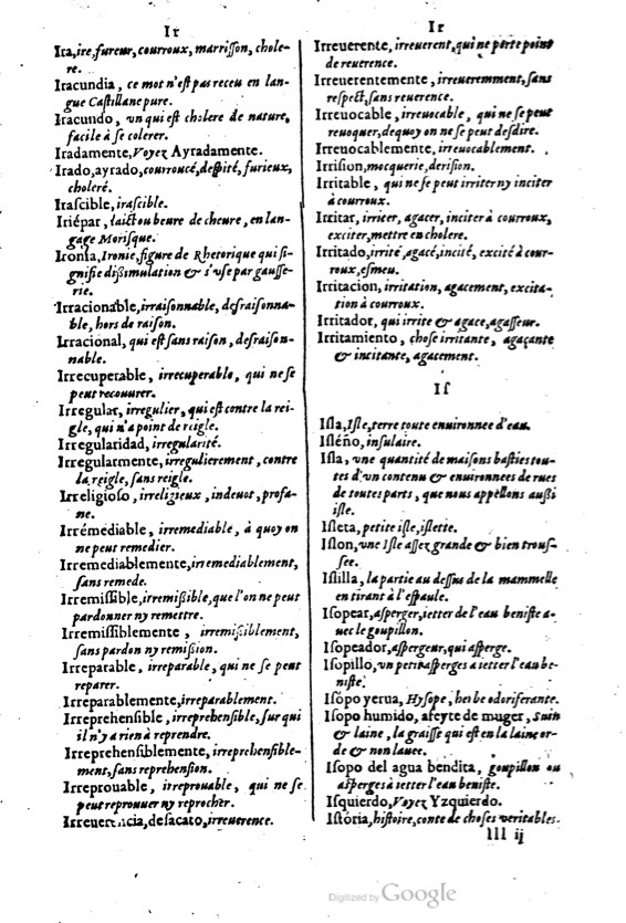 1621 - Adrian Tiffaine - Trésor des deux langues espagnole et française - BM Lyon