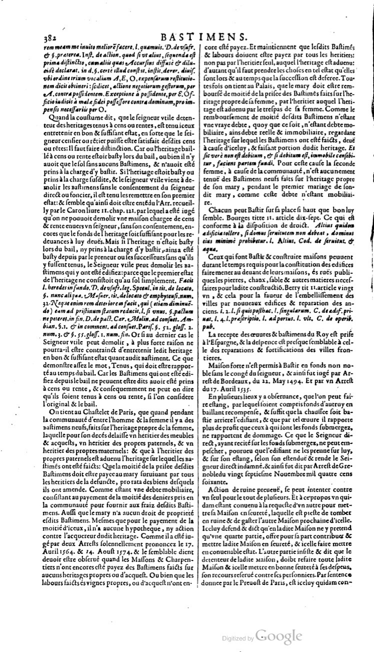 1629 - Veuve Nicolas Buon - Trésor du droit français (21754 T. 1) - BM Lyon