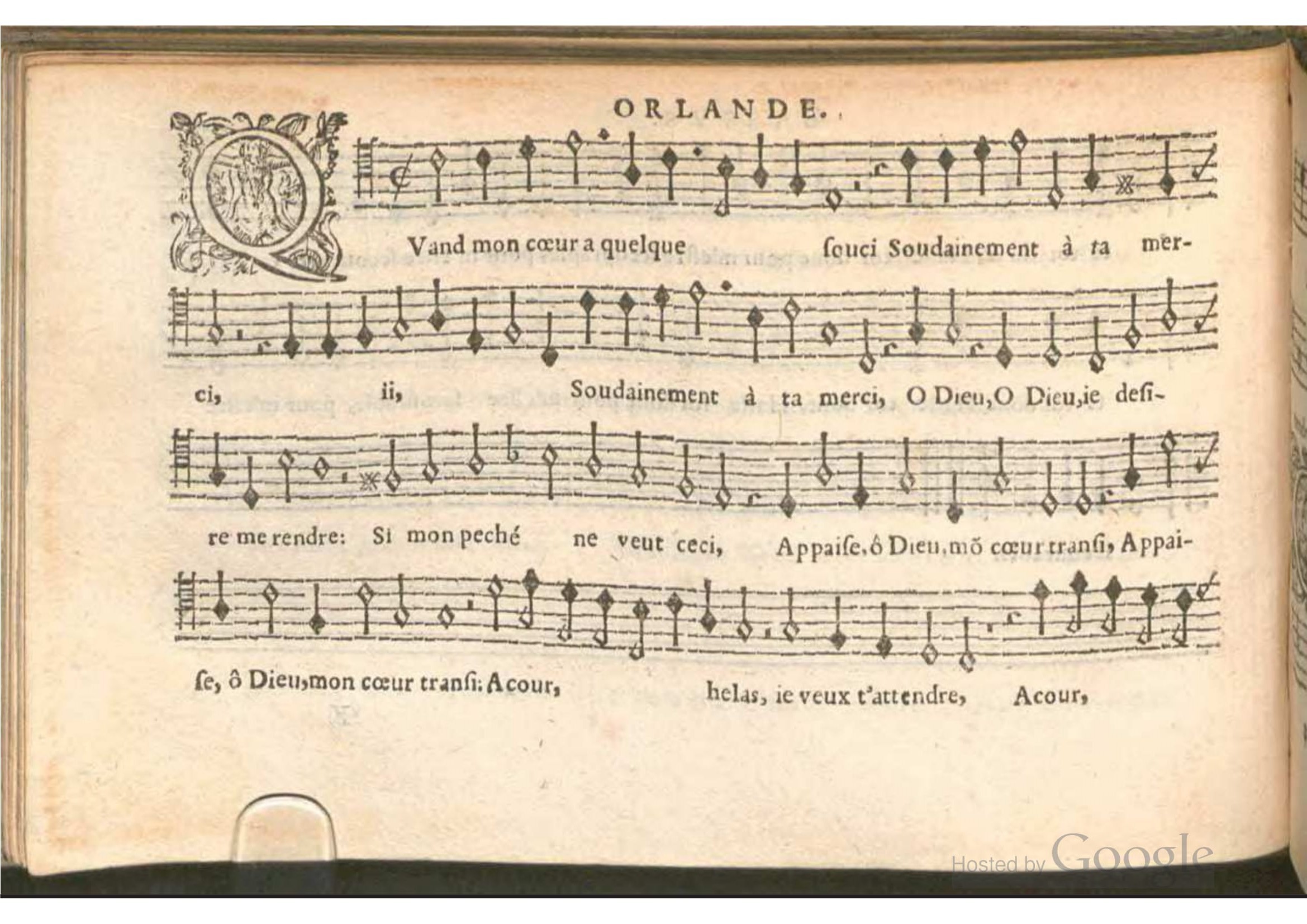1576 - [Pierre de Saint-André] - Trésor de musique d’Orlande de Lassus Bassus - BSB Munich