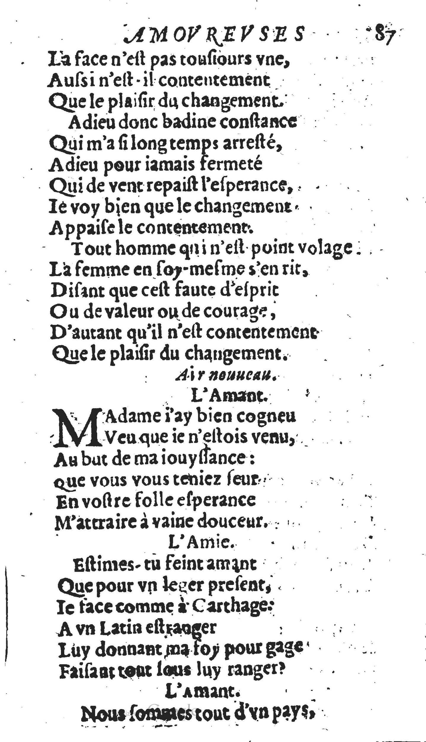 1606 - Théodore Reinsart - Trésor des chansons amoureuses recueillies des plus excellents airs de cour - Livre II - NK ČR Prague 1606 - Théodore Reinsart - Trésor des chansons amoureuses recueillies des plus excellents airs de cour - Livre II - NK ČR Prague