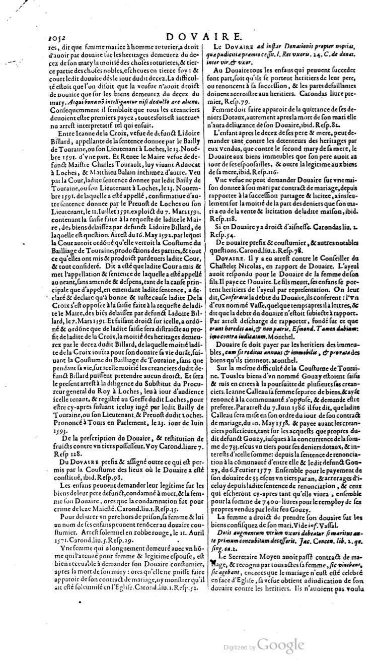 1629 - Veuve Nicolas Buon - Trésor du droit français (21754 T. 1) - BM Lyon