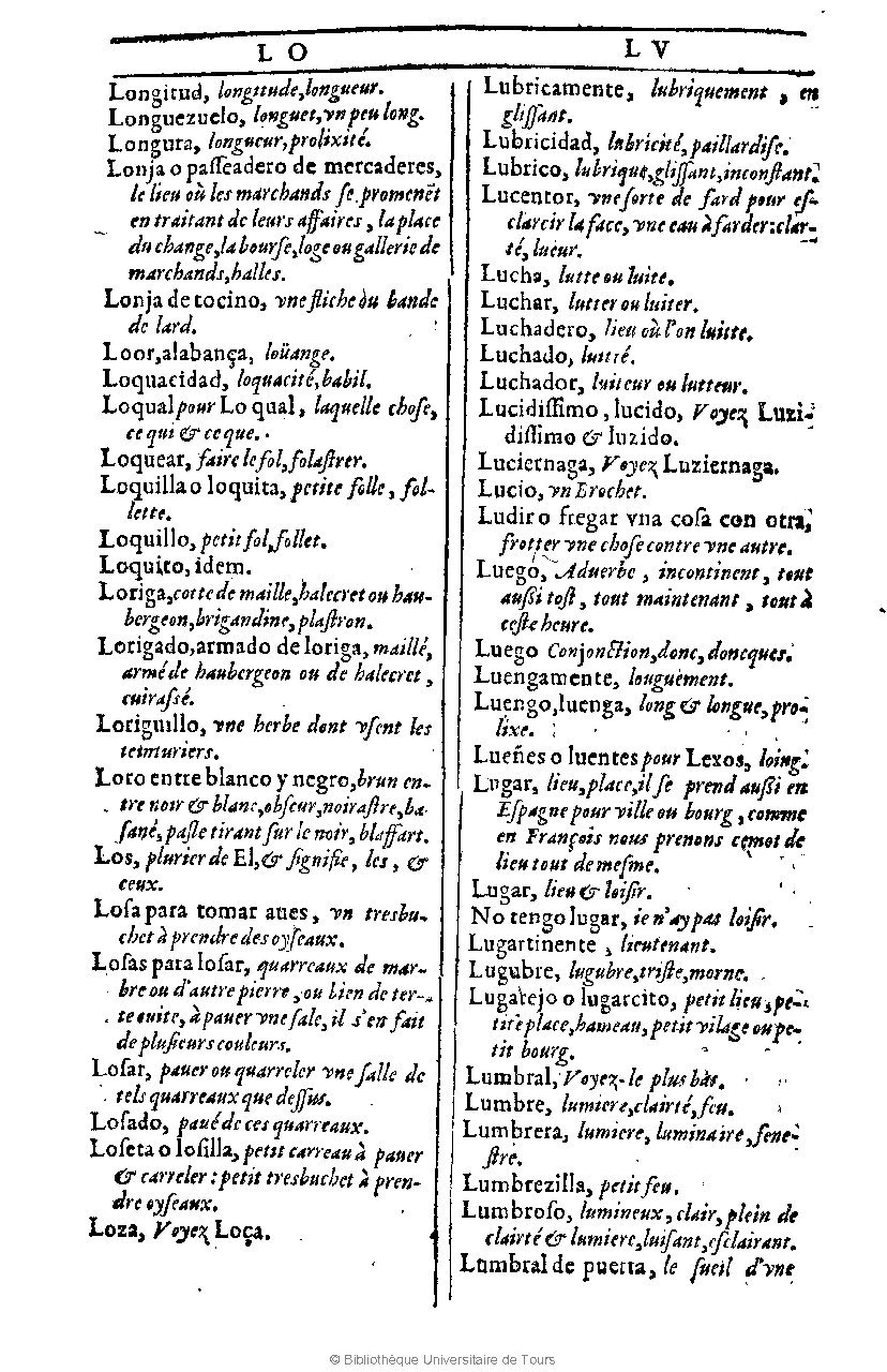 1607 - Marc Orry - Trésor des deux langues espagnole et française (Première et Seconde parties) - BU Tours