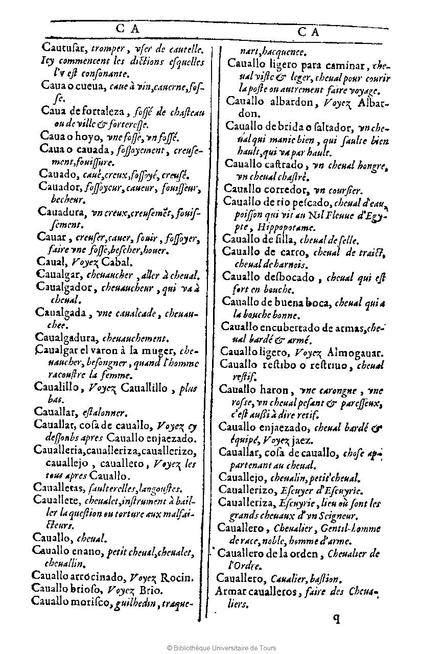 1607 - Marc Orry - Trésor des deux langues espagnole et française (Première et Seconde parties) - BU Tours