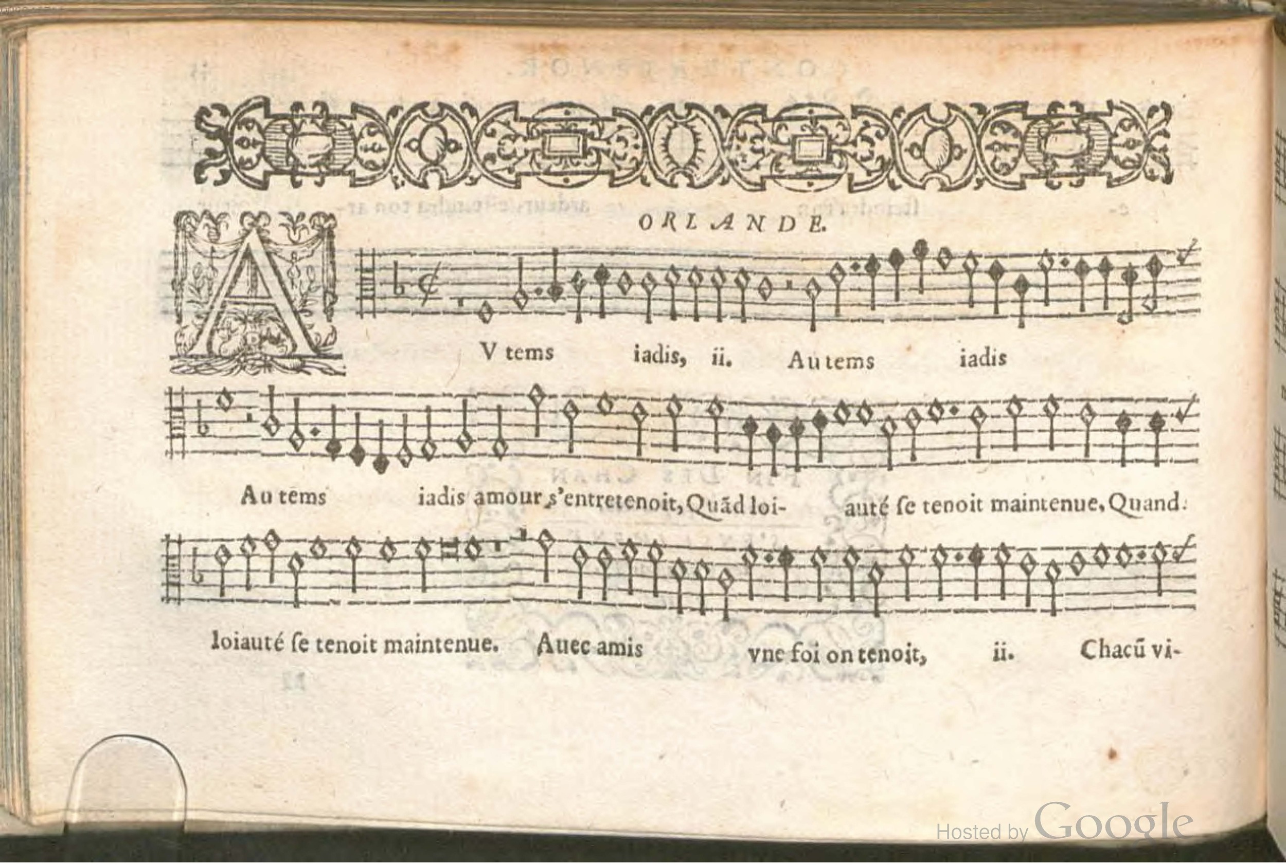 1576 - [Pierre de Saint-André] - Trésor de musique d’Orlande de Lassus Contratenor - BSB Munich