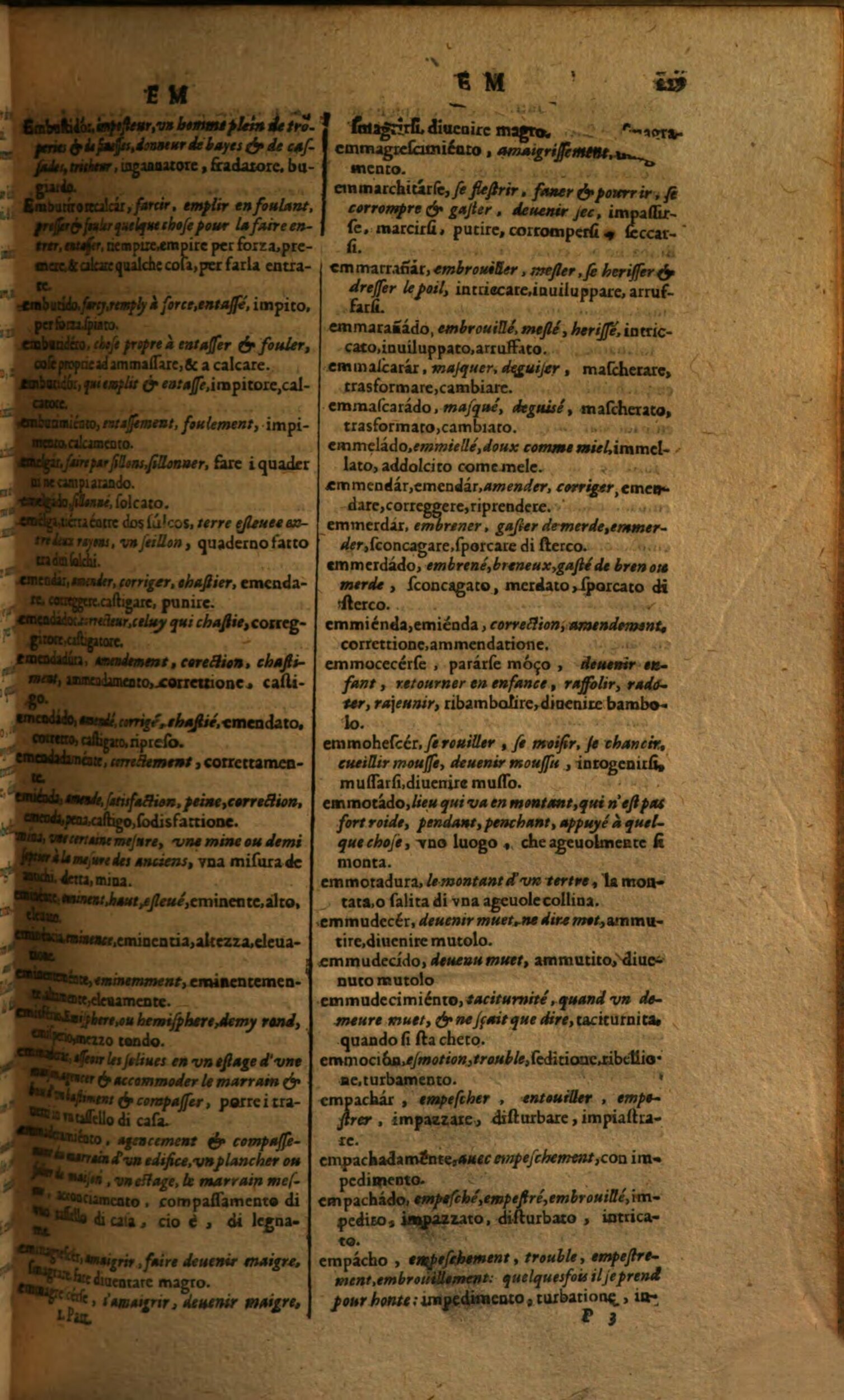 1617 - Samuel Crespin - Trésor des trois langues espagnole, française et italienne (Première partie) - Regensburg