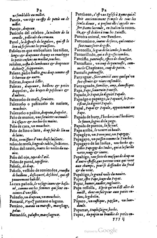 1621 - Adrian Tiffaine - Trésor des deux langues espagnole et française - BM Lyon