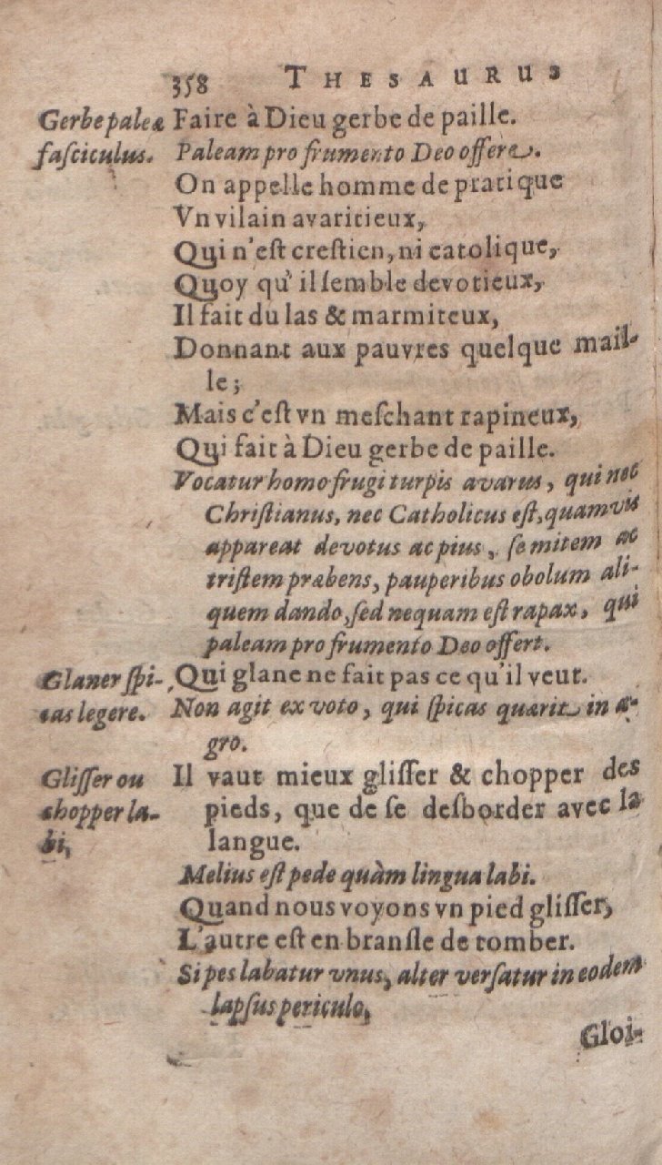1612 - Dominicus Custos - Trésor des proverbes français  - Bibliopol-Olomuc