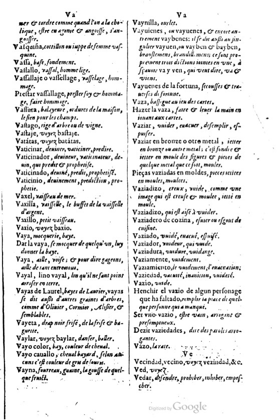 1621 - Adrian Tiffaine - Trésor des deux langues espagnole et française - BM Lyon