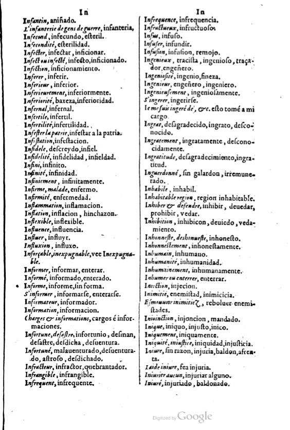 1621 - Adrian Tiffaine - Trésor des deux langues espagnole et française - BM Lyon