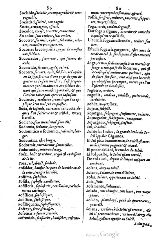 1621 - Adrian Tiffaine - Trésor des deux langues espagnole et française - BM Lyon