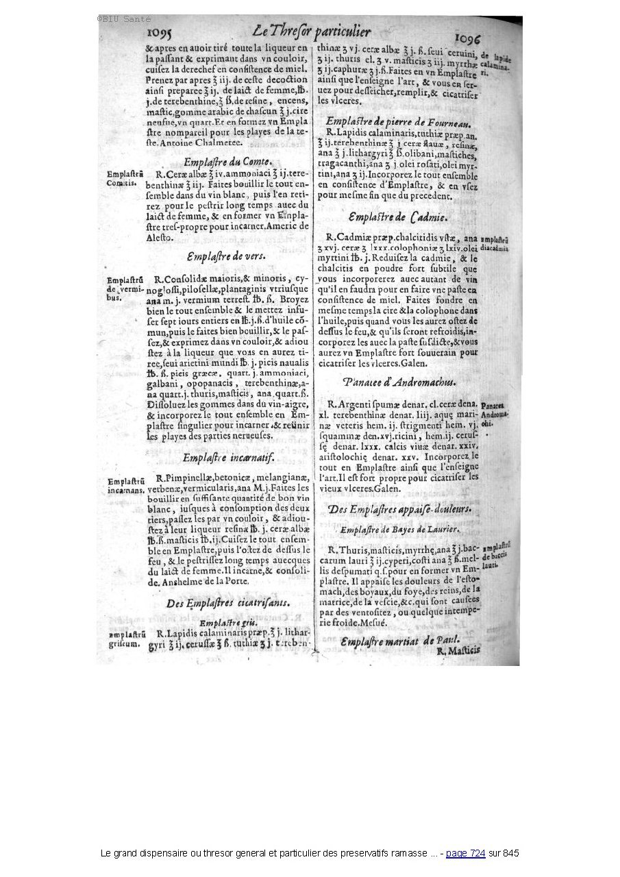 1609 - Étienne Gamonet - Grand dispensaire ou Trésor général et particulier des préservatifs - BIU Santé