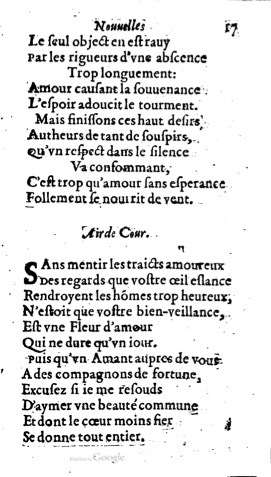 1623 - Jacques Cailloüé - Trésor ou recueil des chansons amoureuses - British Library