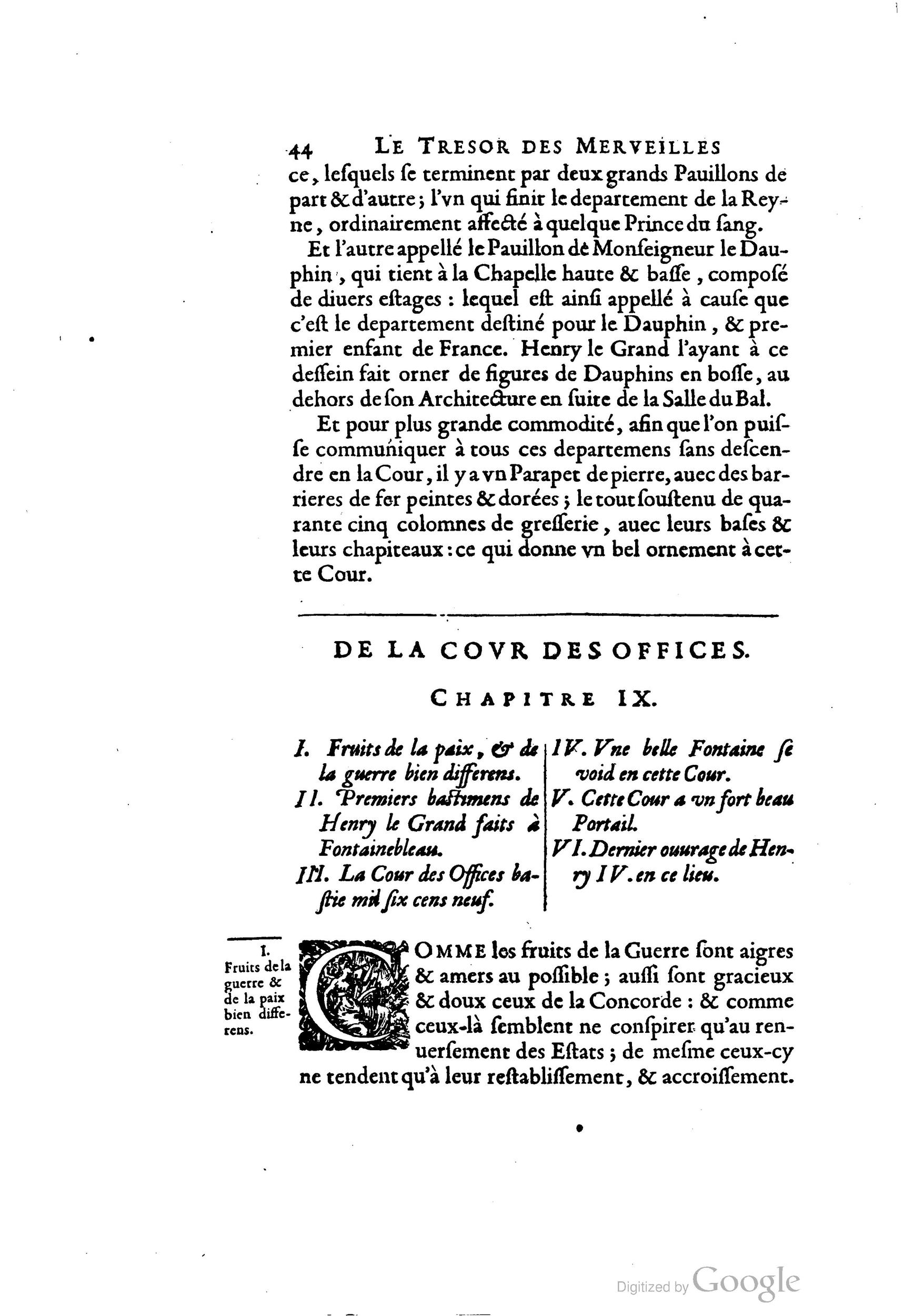 1642 - Sébastien Cramoisy - Trésor des merveilles de la maison royale de Fontainebleau - BM Lyon