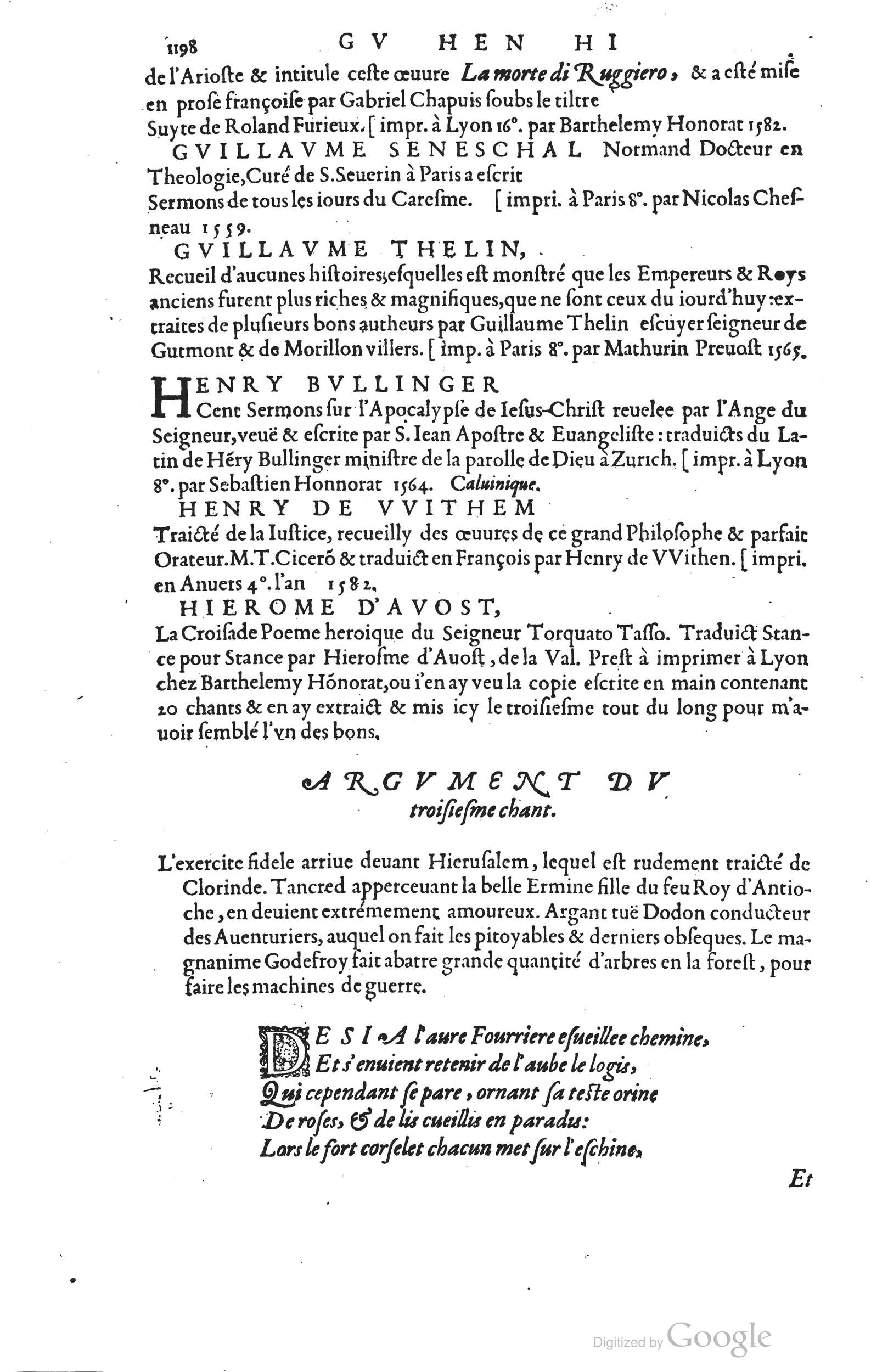 1585 - Barthélemy Honorat - Bibliothèques françaises - BSB Munich