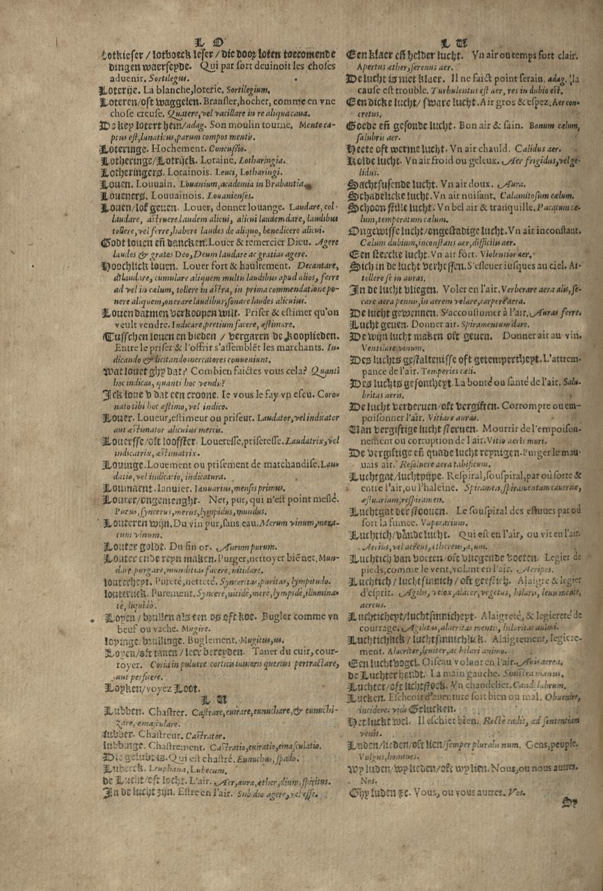 1573 - Christophe Plantin - Trésor du langage bas-allemand - Greifswald