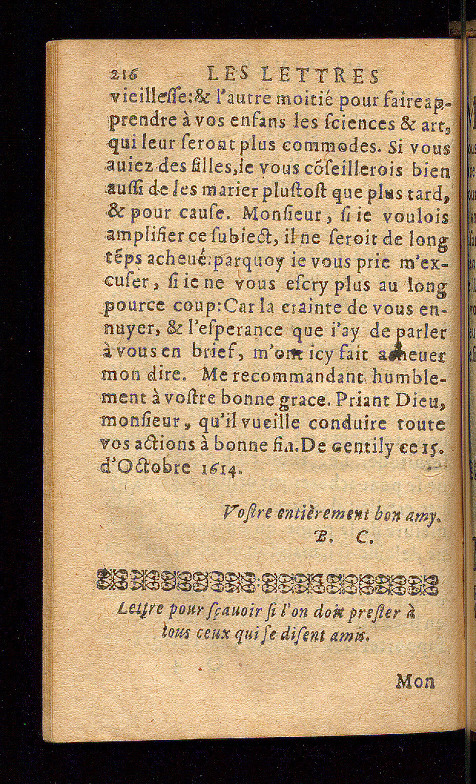 1614 - Barthélemy Vincent - Élite et Trésor des lettres missives - Bâle