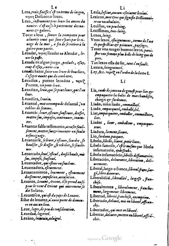 1621 - Adrian Tiffaine - Trésor des deux langues espagnole et française - BM Lyon