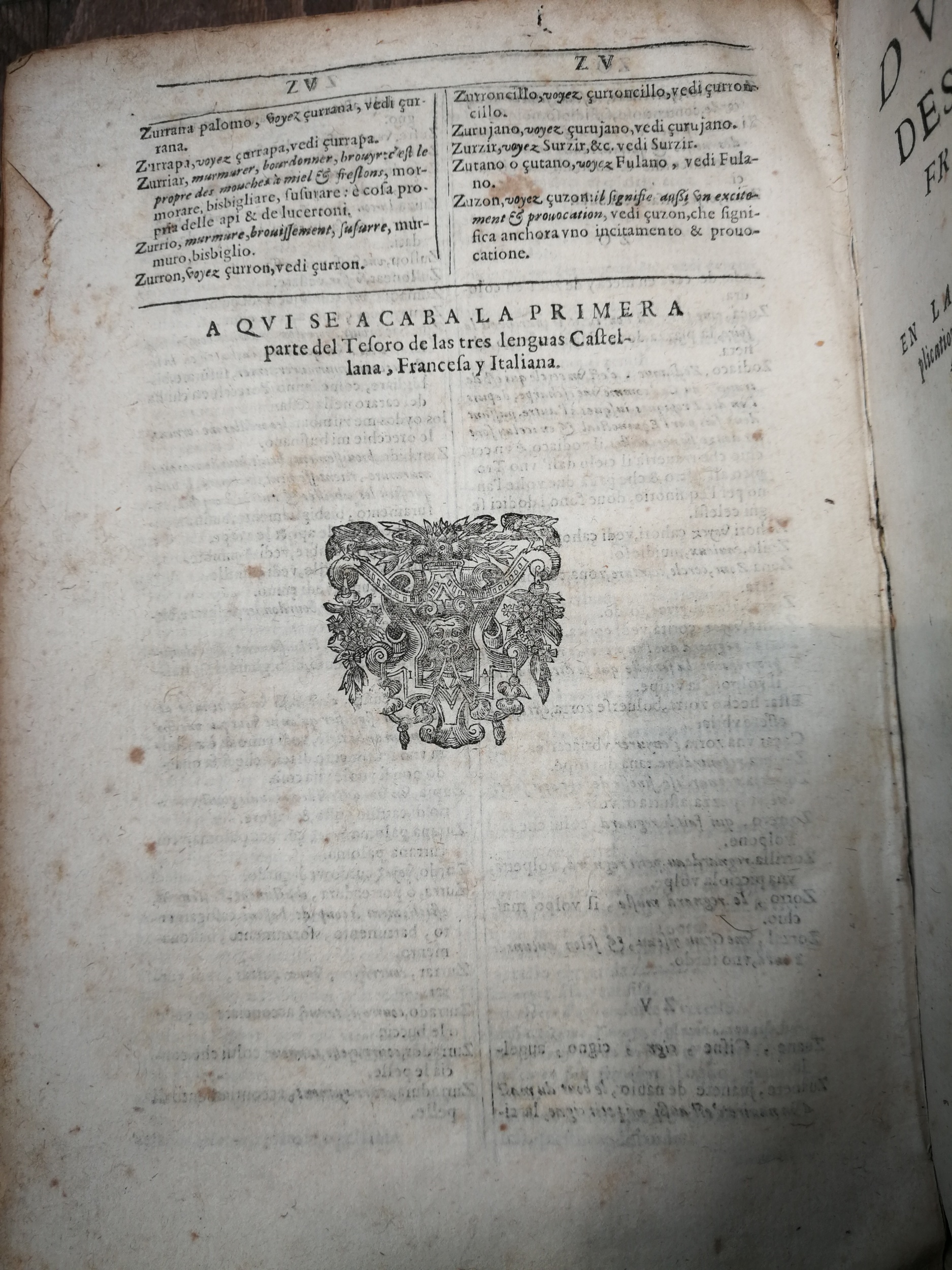 1609 - Philippe Albert et Alexandre Pernet - Trésor des trois langues française, italienne et espagnole (Première partie) - Venezia Marciana 1609 - Philippe Albert et Alexandre Pernet - Trésor des trois langues française, italienne et espagnole (Première partie) - Venezia Marciana