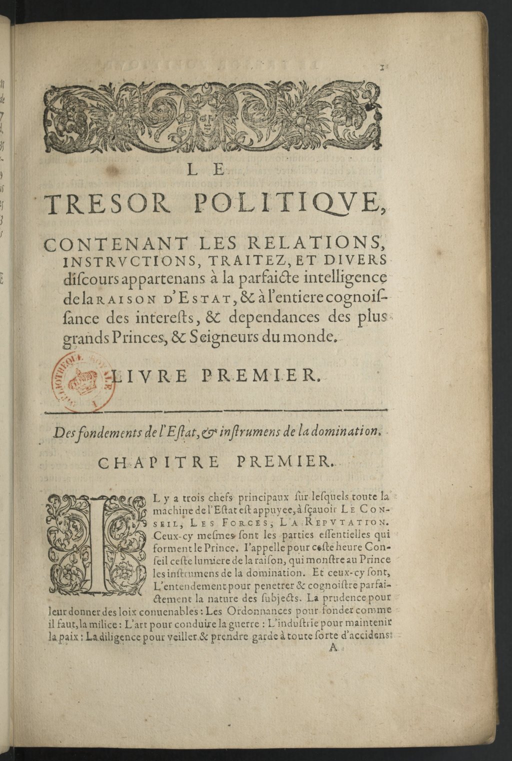 1611 - Pierre Chevalier - Trésor politique - BnF Tolbiac