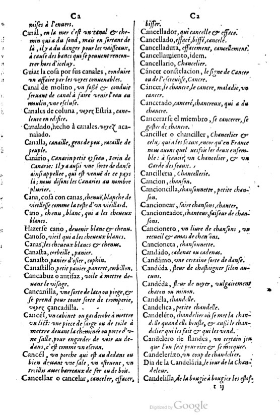 1621 - Adrian Tiffaine - Trésor des deux langues espagnole et française - BM Lyon