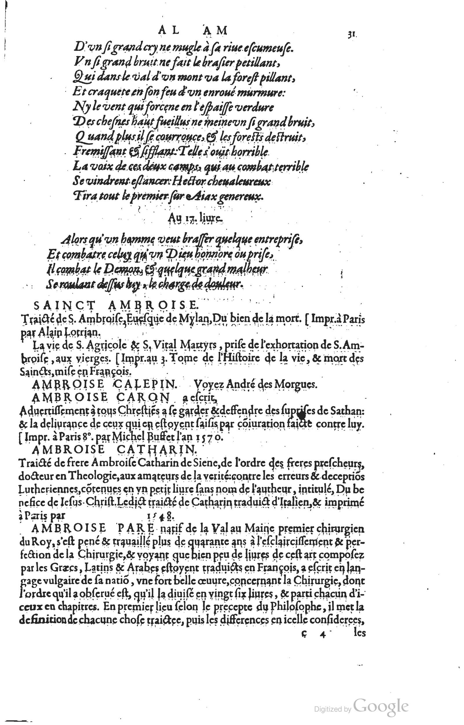 1585 - Barthélemy Honorat - Bibliothèques françaises - BSB Munich