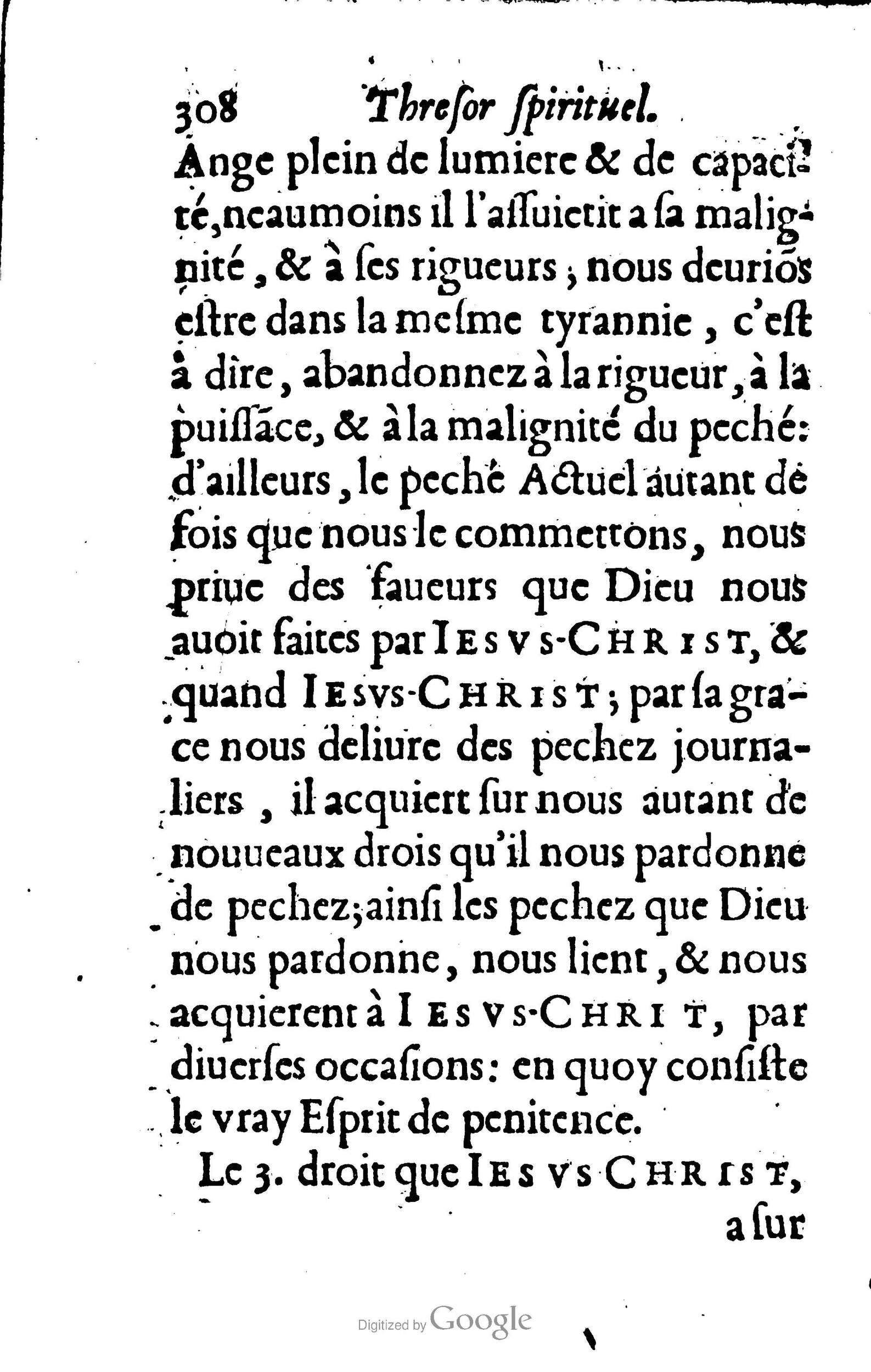 1633 - François Waudré - Trésor spirituel contenant les excellences du christianisme - BM Lyon