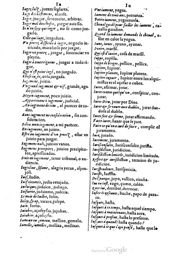 1621 - Adrian Tiffaine - Trésor des deux langues espagnole et française - BM Lyon