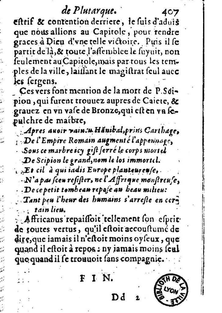 1611 - Pierre Rigaud - Trésor des vies de Plutarque - BM Lyon