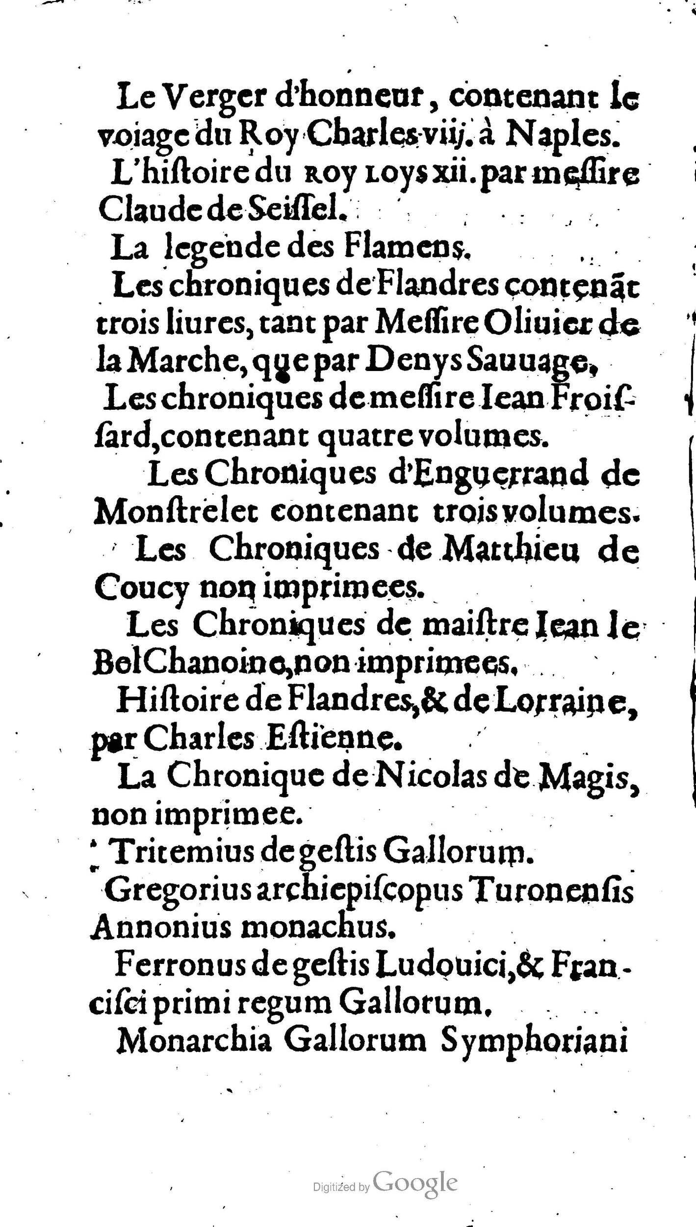 1604 - Galiot Corrozet - Trésor des histoires de France - BNC Florence 1604 - Galiot Corrozet - Trésor des histoires de France - BNC Florence