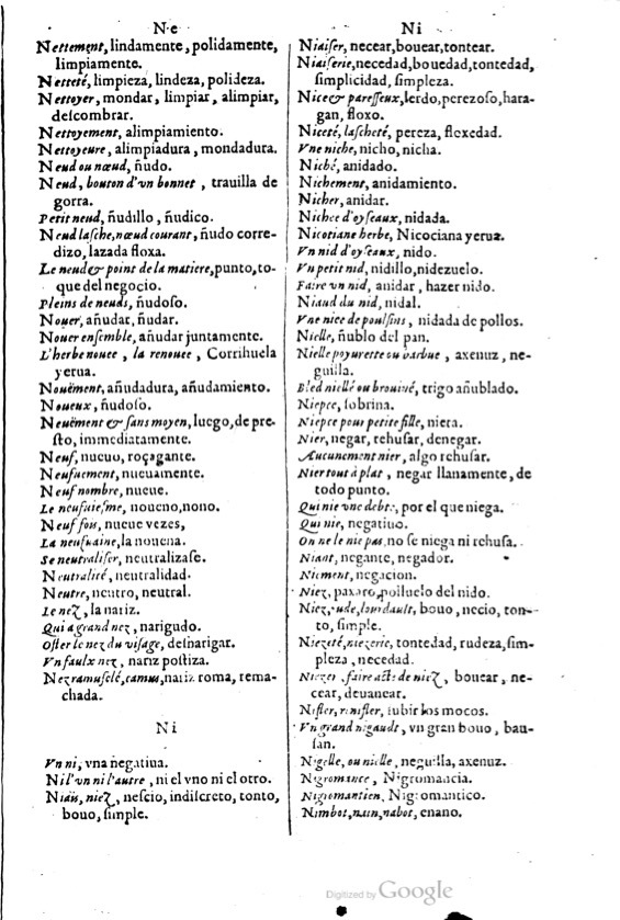 1621 - Adrian Tiffaine - Trésor des deux langues espagnole et française - BM Lyon