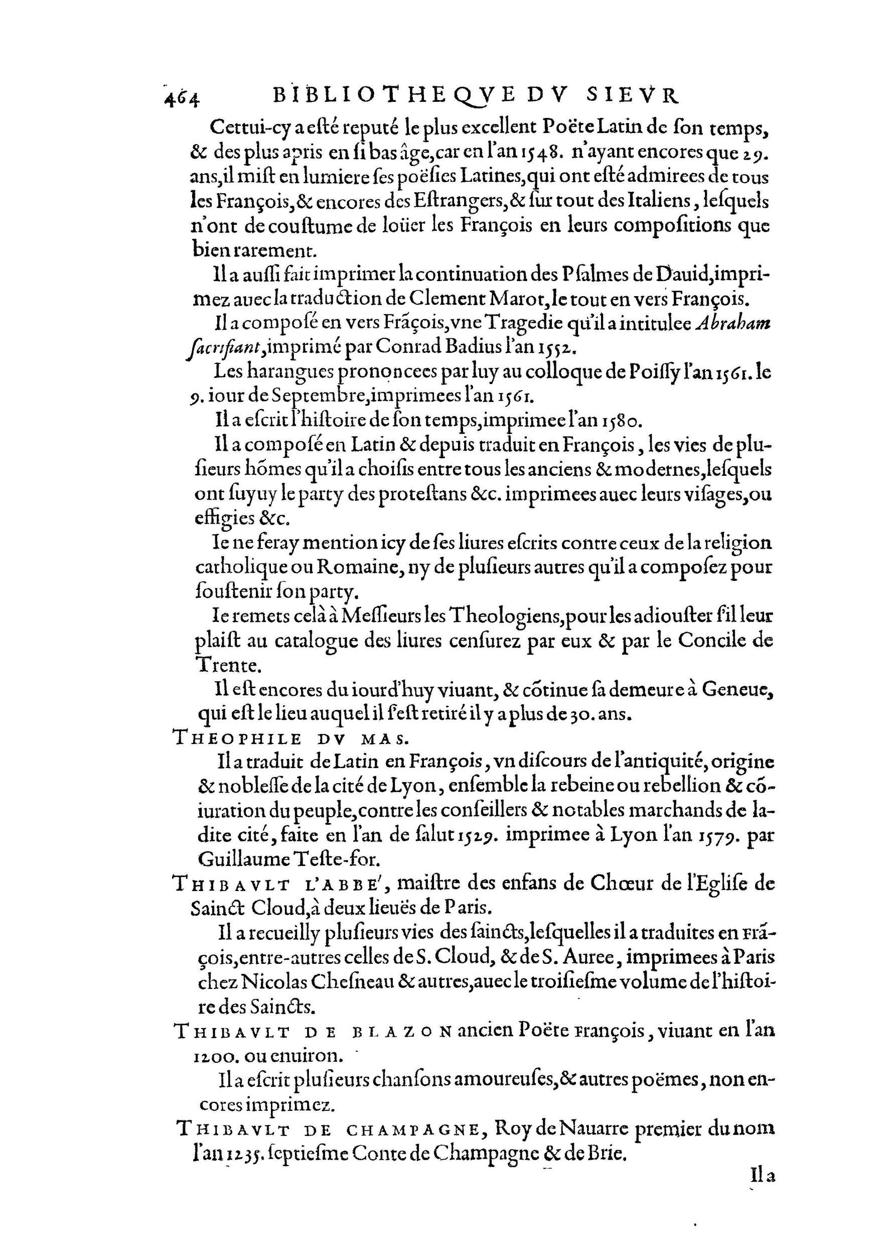 1584 - Abel L&#039;Angelier - Bibliothèques françaises - BnF