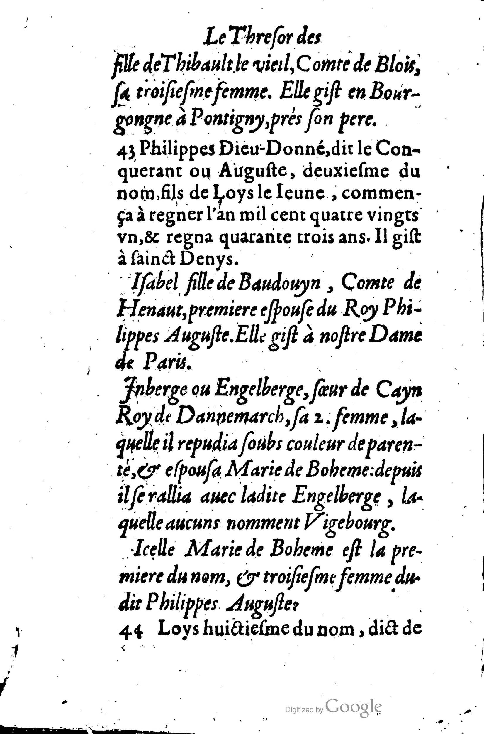 1619 - Jean Corrozet - Trésor des histoires de France - BSB Munich