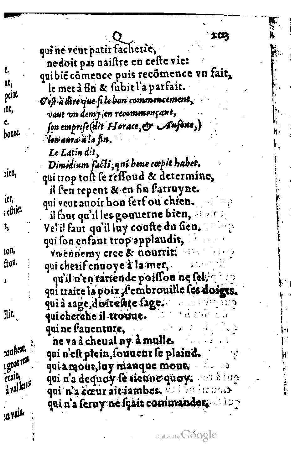 1582 - Nicolas Bonfons - Trésor des sentences dorées - BM Lyon