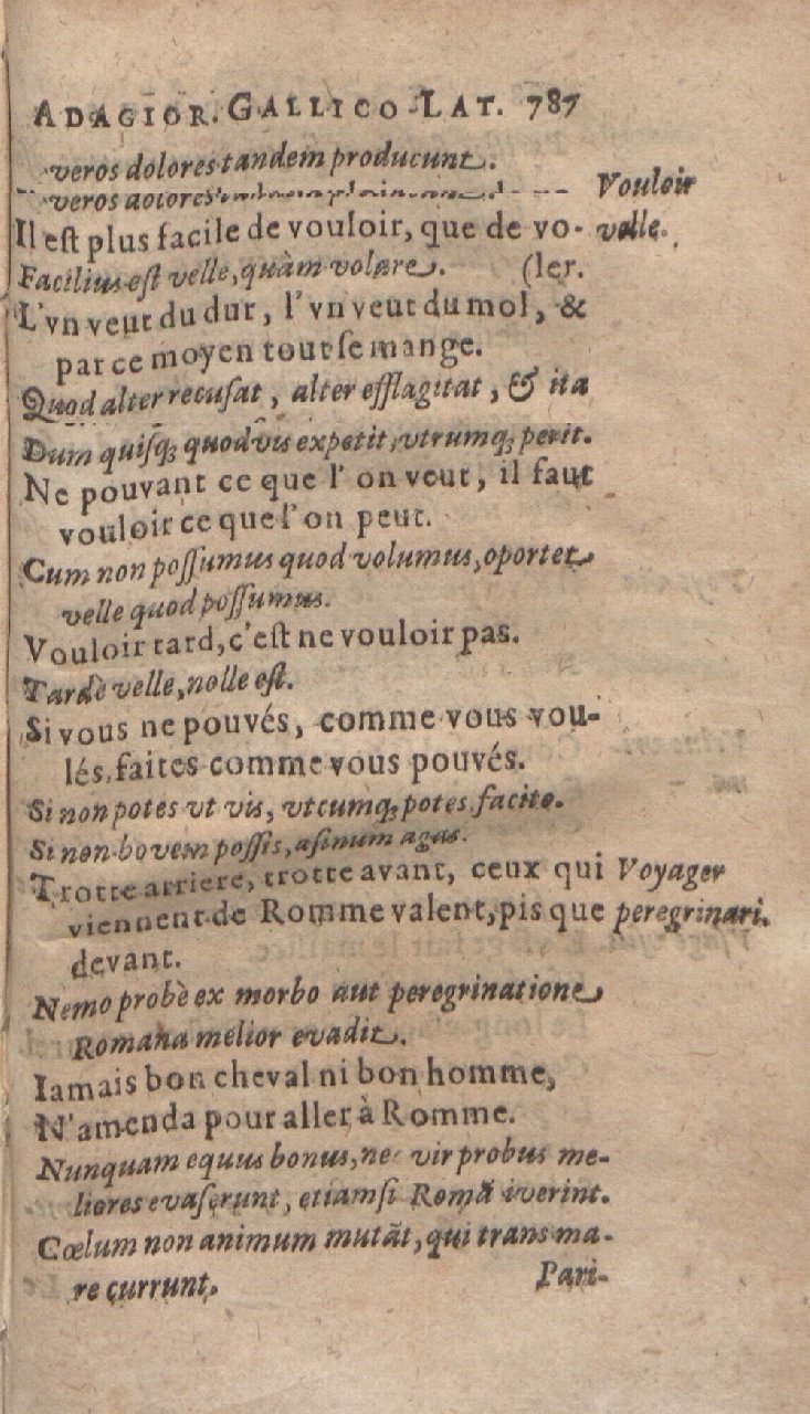 1612 - Dominicus Custos - Trésor des proverbes français  - Bibliopol-Olomuc