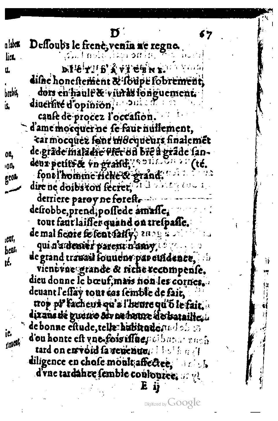 1582 - Nicolas Bonfons - Trésor des sentences dorées - BM Lyon
