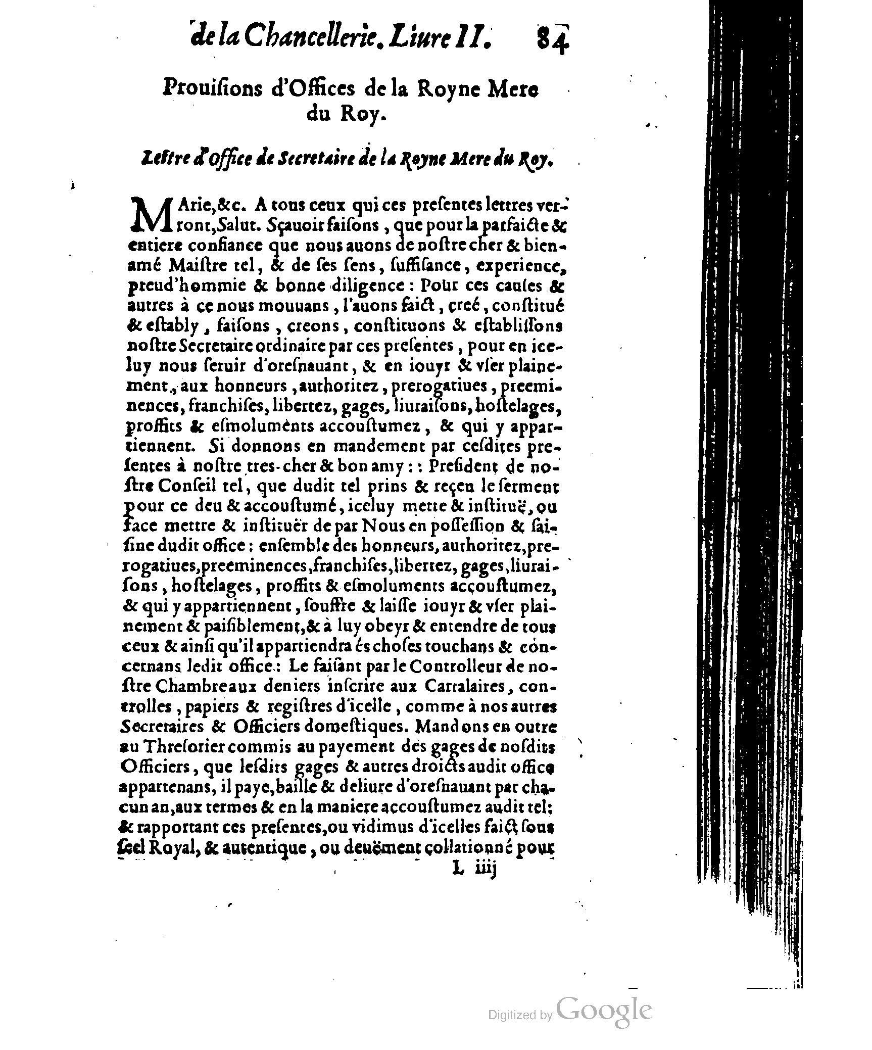1614 - Jean Richer - Trésor du nouveau style et protocole de la chancellerie de France - BSB Munich