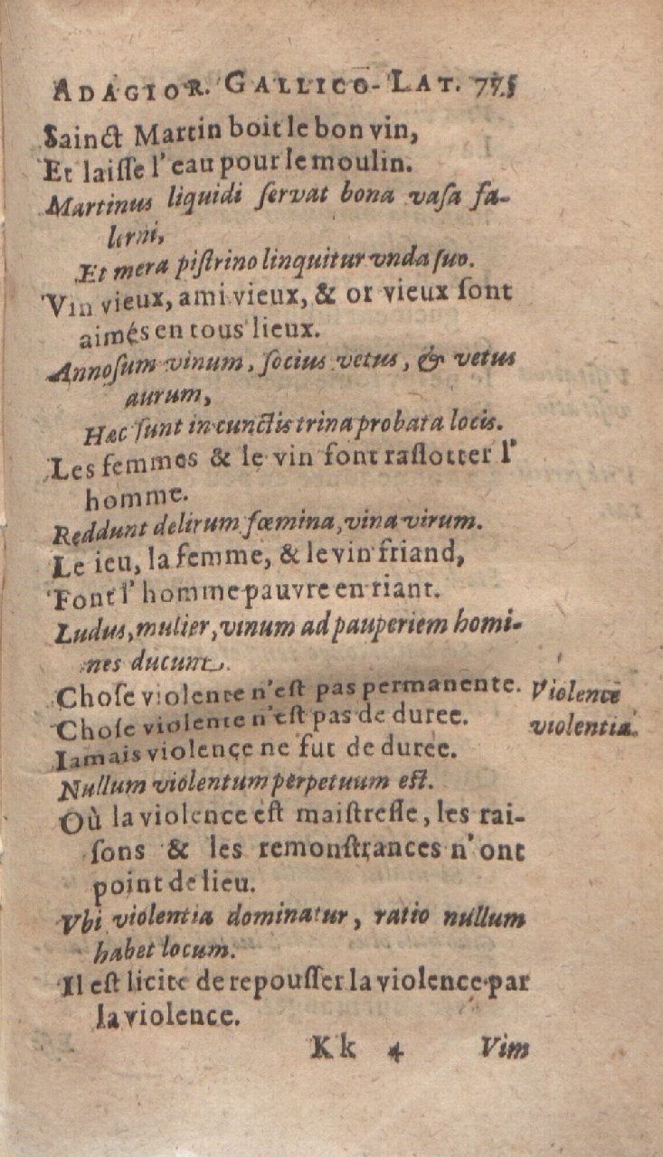 1612 - Dominicus Custos - Trésor des proverbes français  - Bibliopol-Olomuc