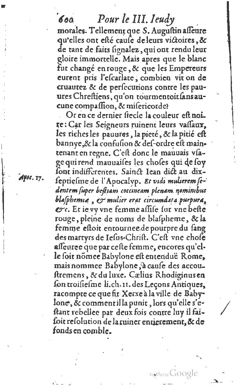 1607 - Nicolas Du Fossé - Trésor quadragésimal - T 01 - BM Lyon