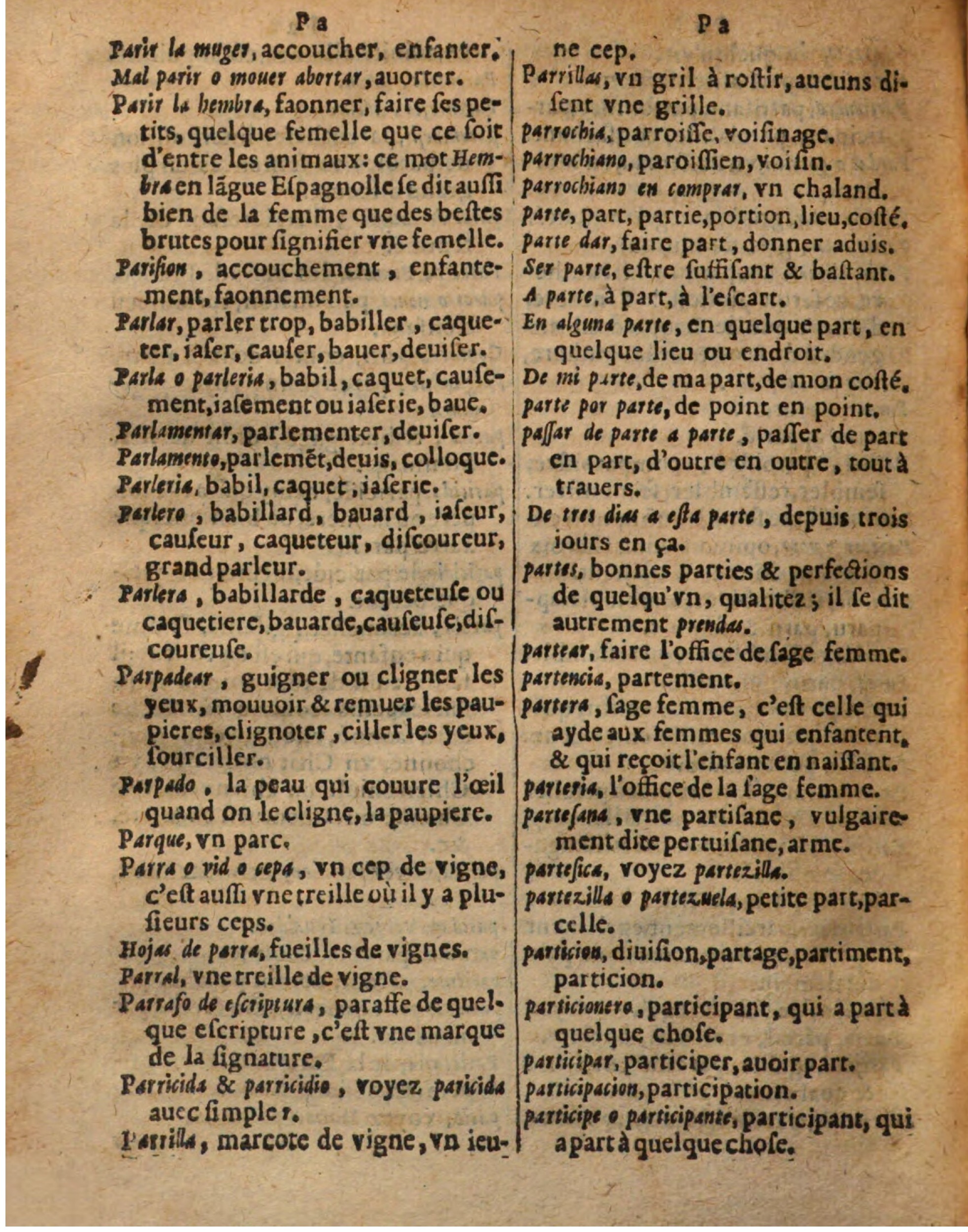 1625 - Hubert Antoine - Trésor des deux langues espagnole et française - Augsbourg