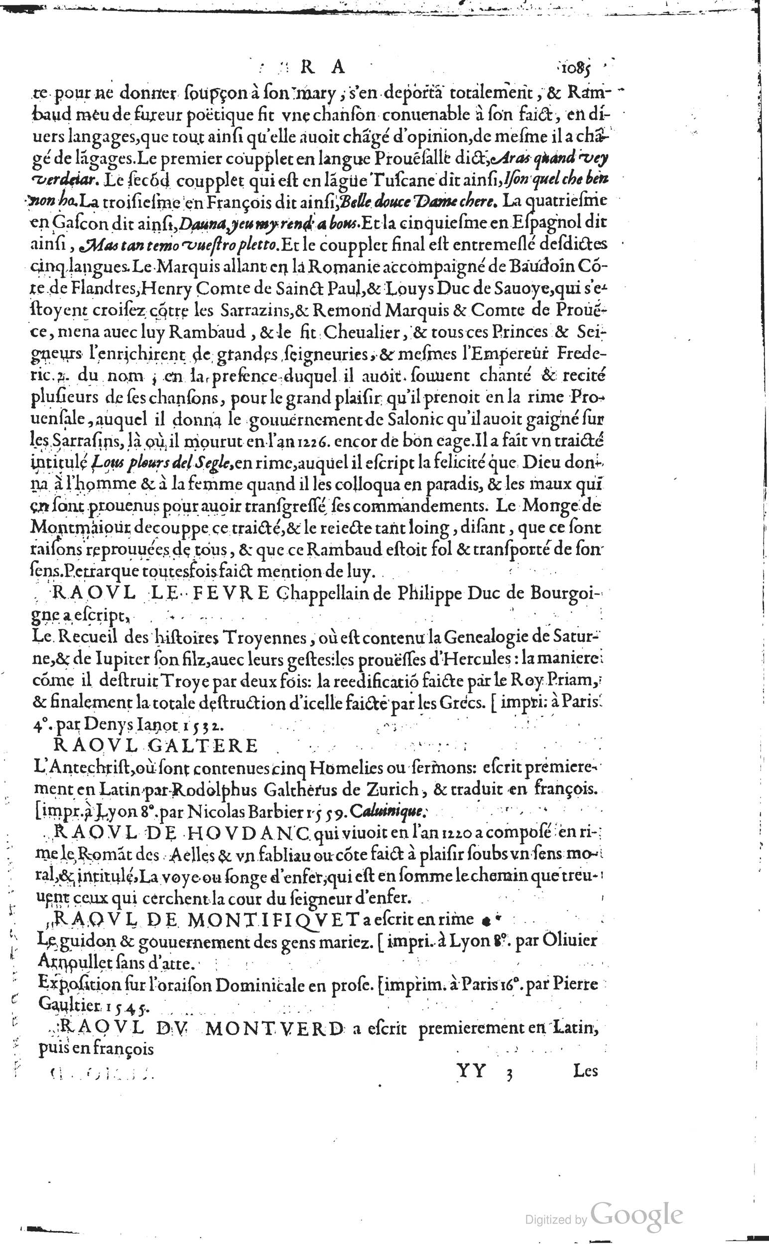1585 - Barthélemy Honorat - Bibliothèques françaises - BSB Munich