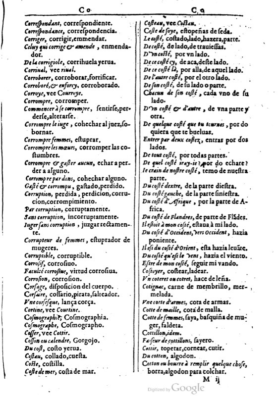 1616 - Veuve Marc Orry - Trésor des deux langues espagnole et française (Première et Seconde parties) - BM Lyon