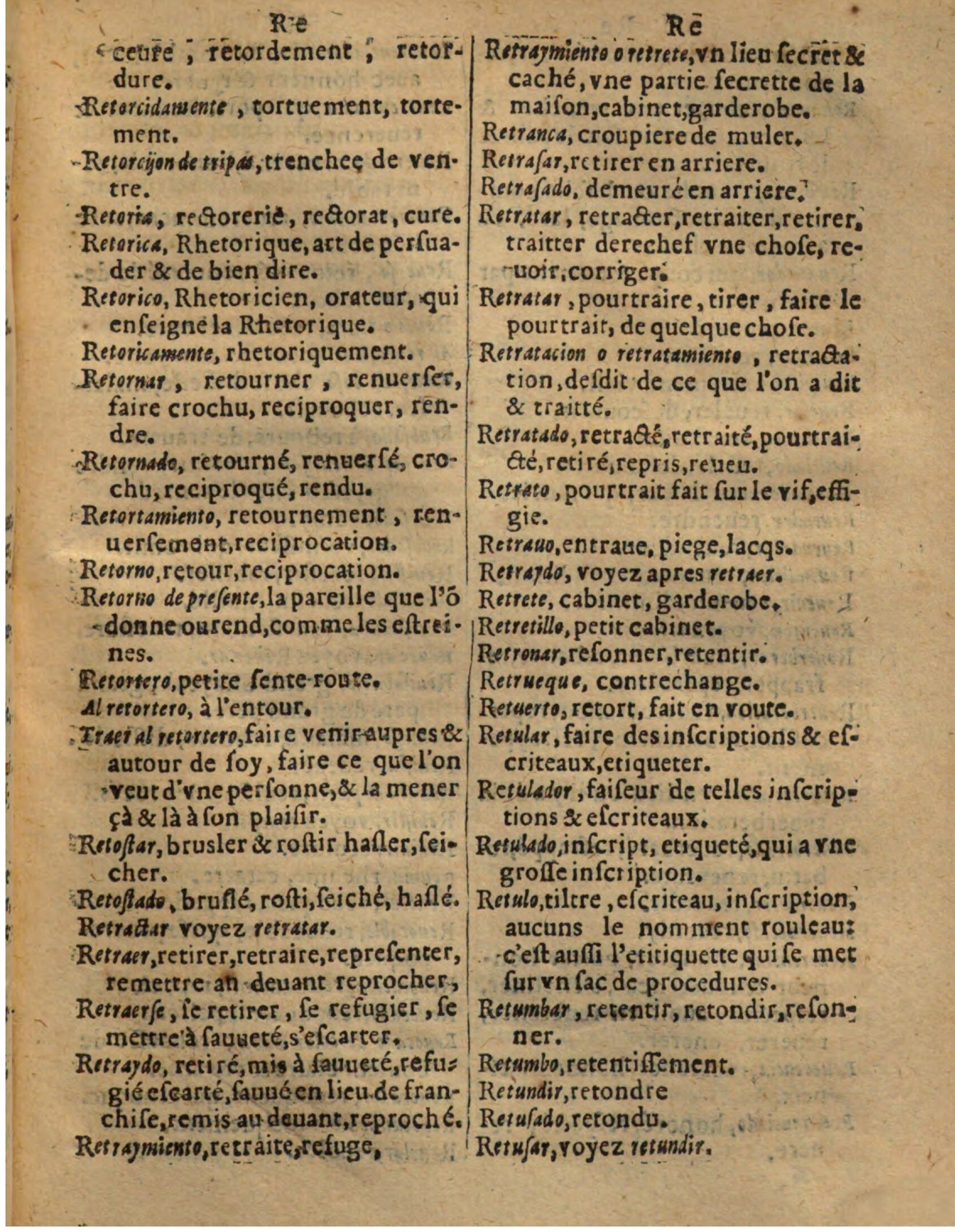 1625 - Hubert Antoine - Trésor des deux langues espagnole et française - Augsbourg