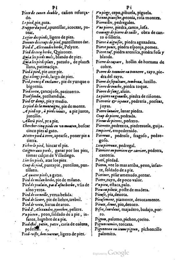 1621 - Adrian Tiffaine - Trésor des deux langues espagnole et française - BM Lyon