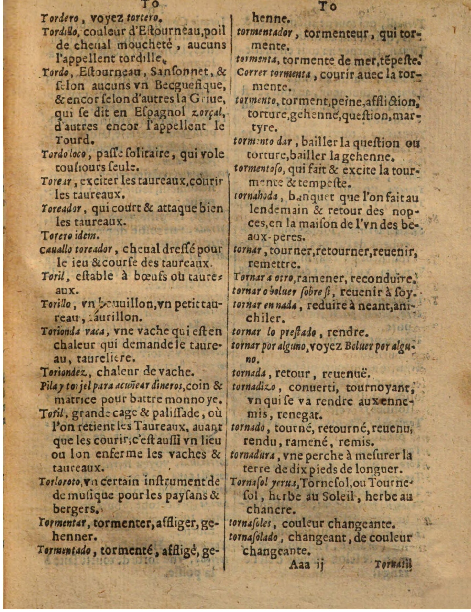 1625 - Hubert Antoine - Trésor des deux langues espagnole et française - Augsbourg