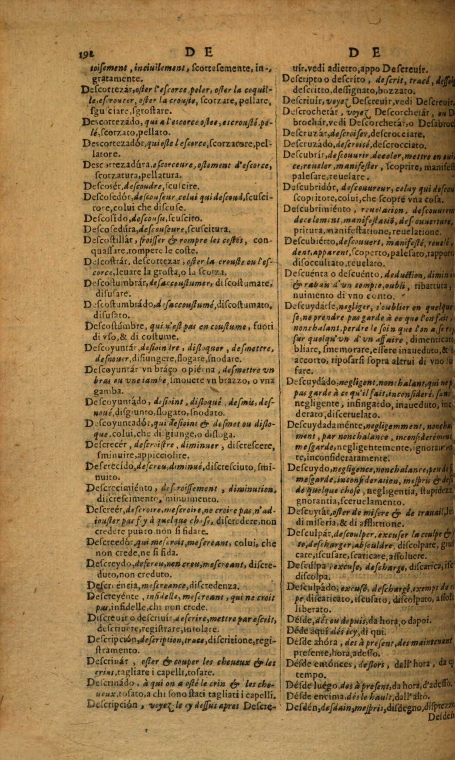 1617 - Samuel Crespin - Trésor des trois langues espagnole, française et italienne (Première partie) - Regensburg